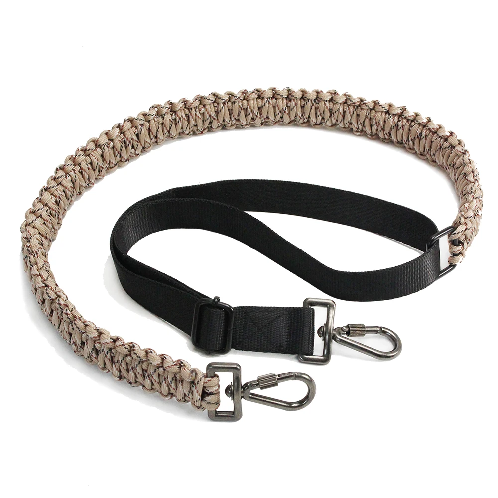 Rifle Gun Sling Paracord 2 Point Adjustable Strap Swivel Clip With Lock Outdoor Tactical Hunting