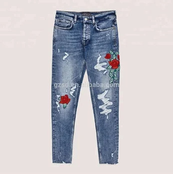 China Factory Oem Custom Embroidered Skinny Ripped Mens Denim Jeans Buy Jeans Men Mens Denim Jeans Skinny Jeans Men Product On Alibaba Com