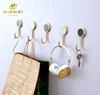 Luxury round brass hooks marble coat hook for living room bedroom wall hanging