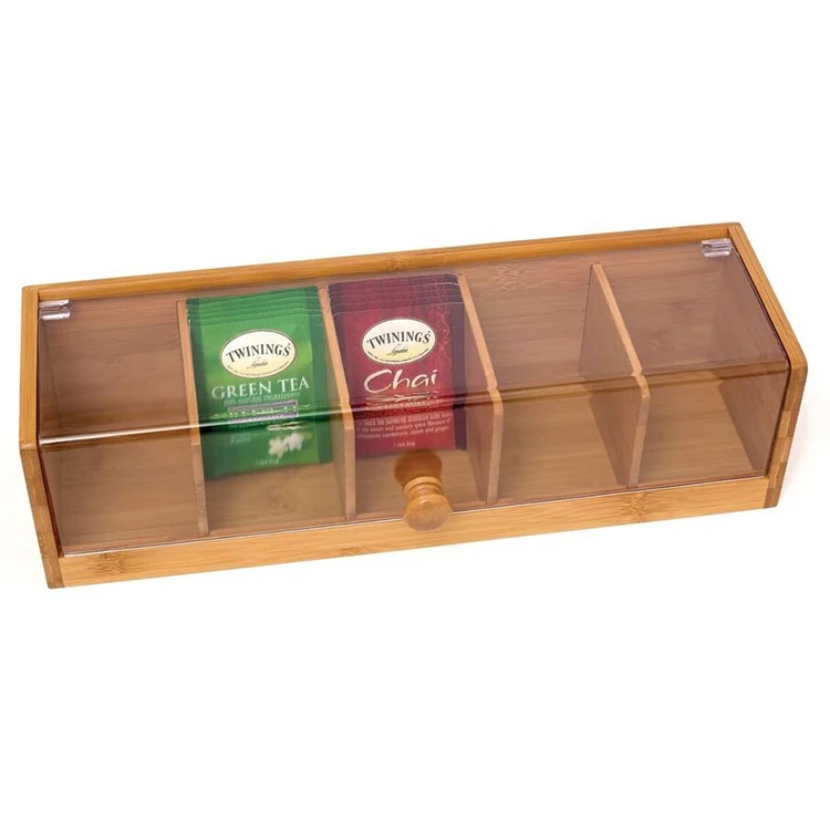 Acrylic Tea Box,Tea Bag Storage Box Organizer With 5 Sections Buy
