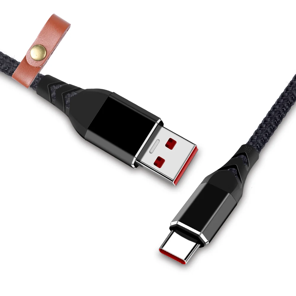 Factory Price USB type c cable 3.0 Nylon Braided 5A fast charging cable