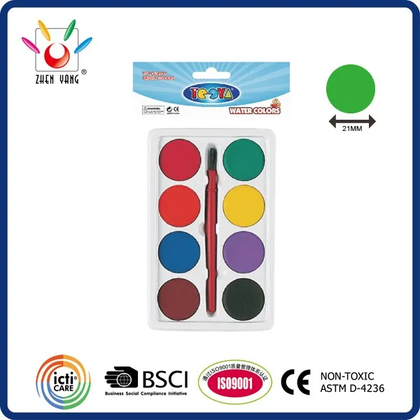 8 Color Water Color Set In OPP Bag With Header