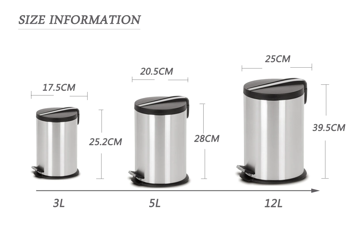 Standard Stainless Steel Pedal Kitchen Waste Bin - Buy Kitchen Waste ...