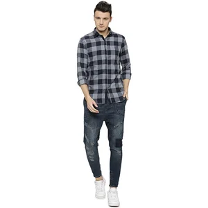 Comfortable wholesale checked plaid men shirt long sleeve manufacturing in India Comfortable wholesale checked plaid men shirt long sleeve manufacturing in India