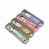 FDA&LFGB Stainless Steel 304 kids cutlery set with box packing, spoon and fork with animal plastic handle