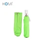 Fashion Light Green Auto Open and Close Windproof Three Fold Umbrella with Portable Zipper Case