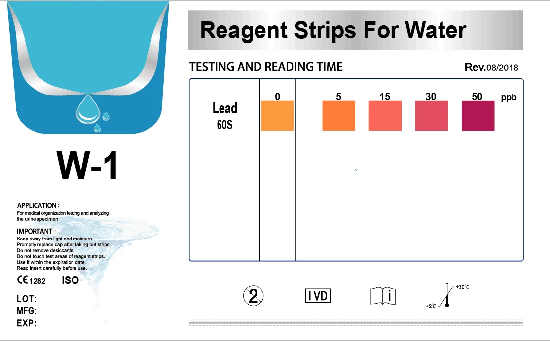 More Accuracy Ppb Level,Water Lead Test Reagent Strips,W1 Buy