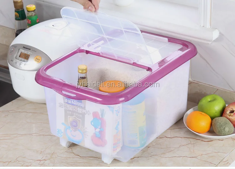 Plastic Airtight Rice Storage Container With Wheel And Handle Buy