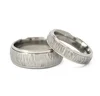 100% Handmade Hammered Step Edges Titanium Matching Ring set