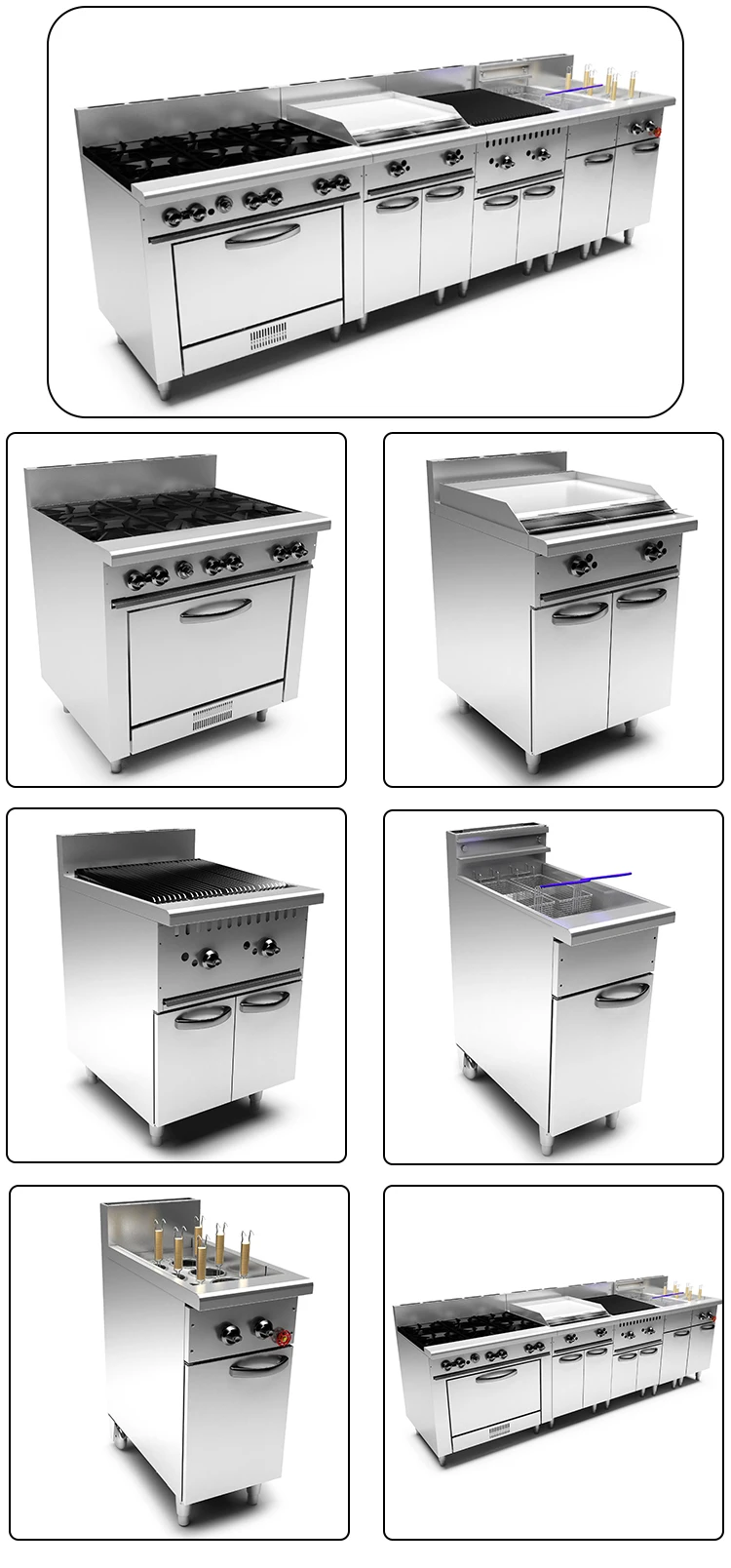 Modular America Gas Range Cooker Professional Commercial Fast Food
