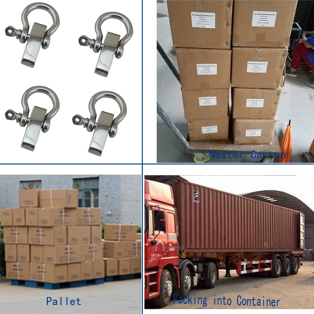 Stainless Steel Adjustable Bow Shackle  Survival Bracelet Shackle