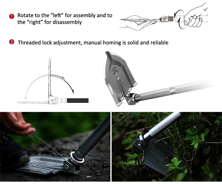 Zune Lotoo Spark Proof Multifunction Military Shovel Spade For Outdoor ...