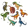 11 Pcs Set Factory Wholesale High Quality Handmade Cut Iron On Embroidered Kids Dinosaur Patch With Glue