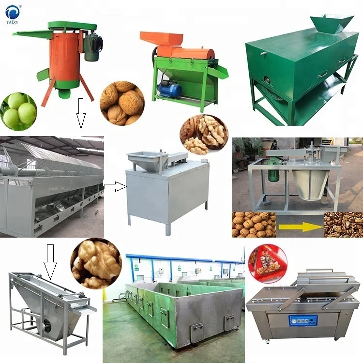 Green Walnut Peeling Black Walnut Grading Sorting Cracking Drying