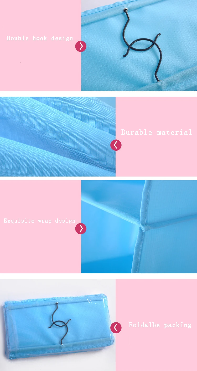 3/4/6 Section Closet Organizer Hanging Shelves with double Metal hook