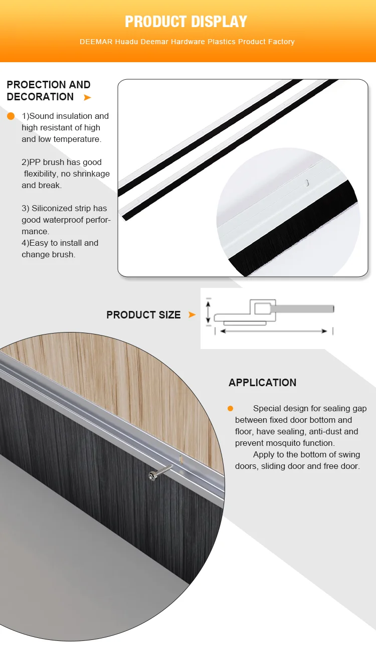 Anti-dust block the insectsWindproof Door Bottom Seal Strip