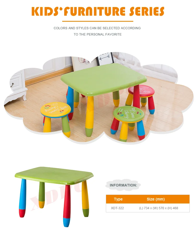 Light Used Preschool Furniture Kids Child Plastic Study Reading Table