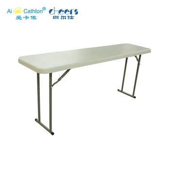 Space Saving 6ft Long Narrow Hdpe Table 182cm Office ...