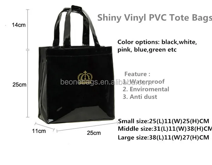 Prommtional Shiny Black Vinyl Pvc Tote Bags Buy Pvc Tote Bags,Vinly