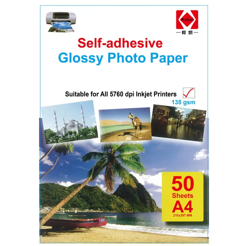 135g Self-adhesive Glossy Photo Paper A4 * 20 Sheets/50 Sheets - Buy ...