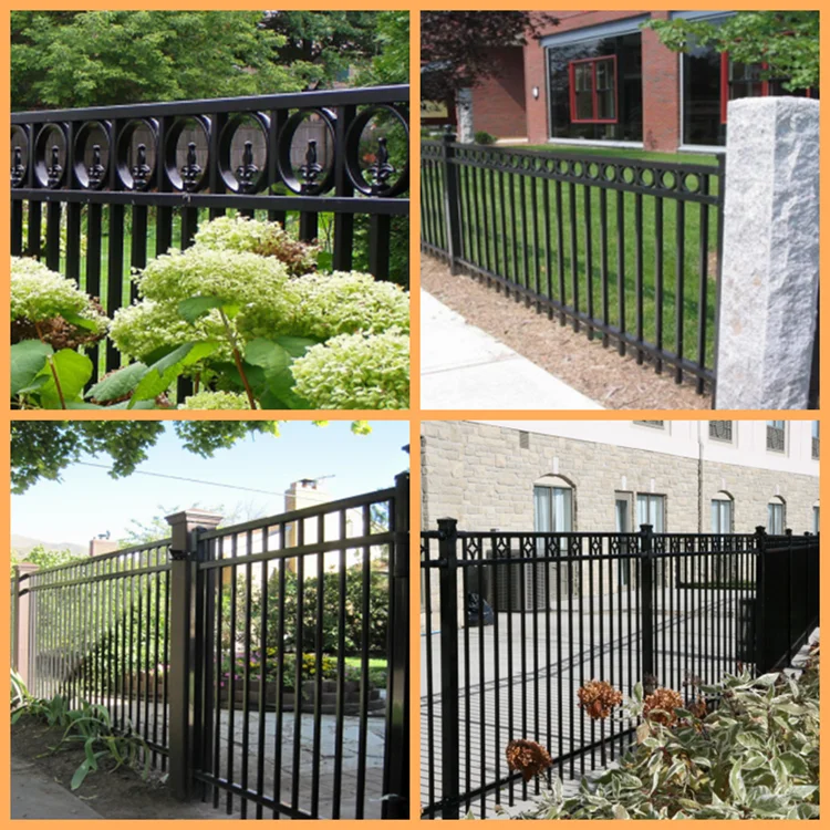 Black Metal Picket Fence Panels,Pre Fabricated Metal Fence Panels Buy