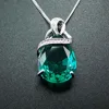 High Quality Pear Cut 925 Sterling Silver Green Spinel Charms Pendants For Women Wholesale
