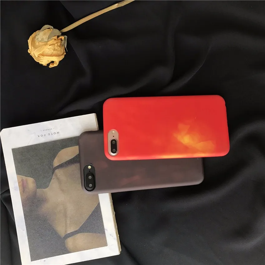 NEW Creative Top selling products thermal induction heat sensitive discoloration color changing For iphone 6 6 plus 7 7 plus