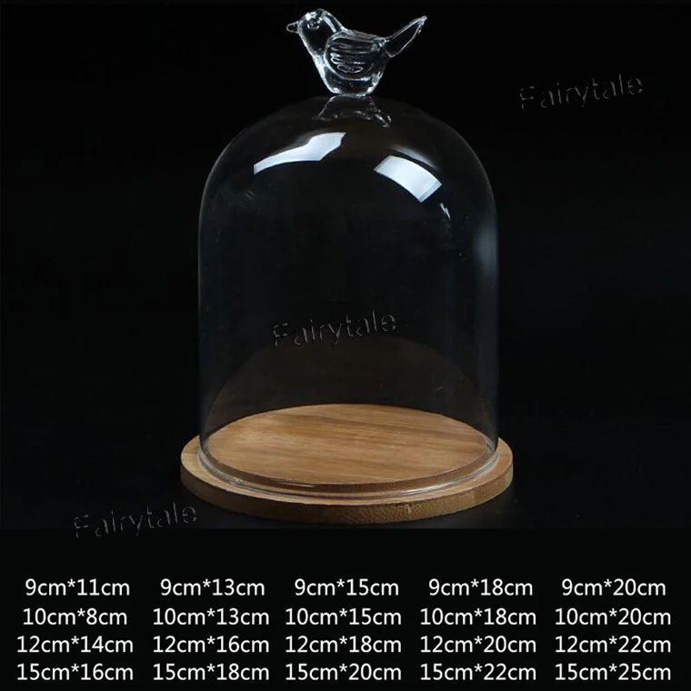 Creative Glass Cover Everlasting Flower Dome Display Glass Cheese Dome