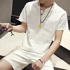 Hot sale Summer short sleeve V-neck linen cotton club t-shirt for men t shirt plain