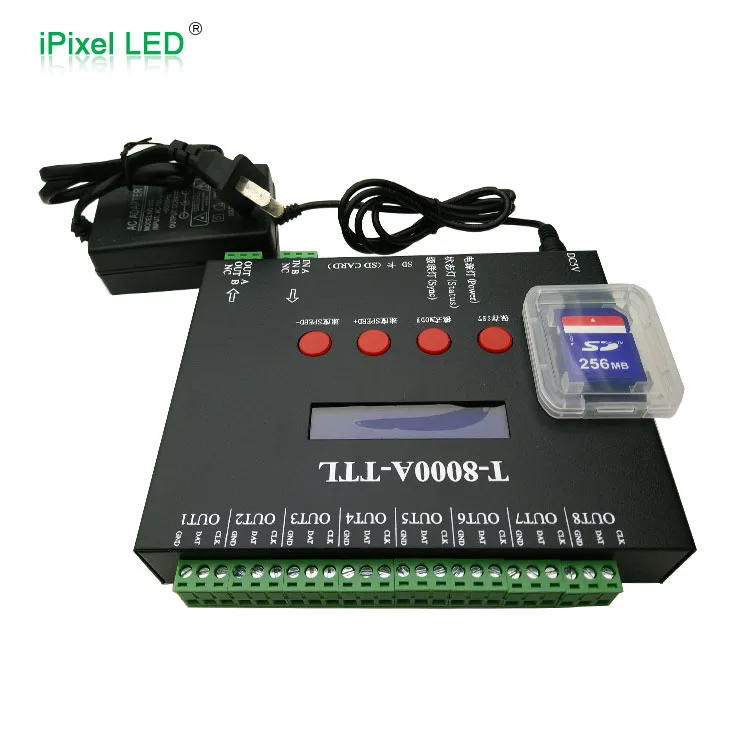 Full Color T8000 Programmable rgb SD card Pixel led controller