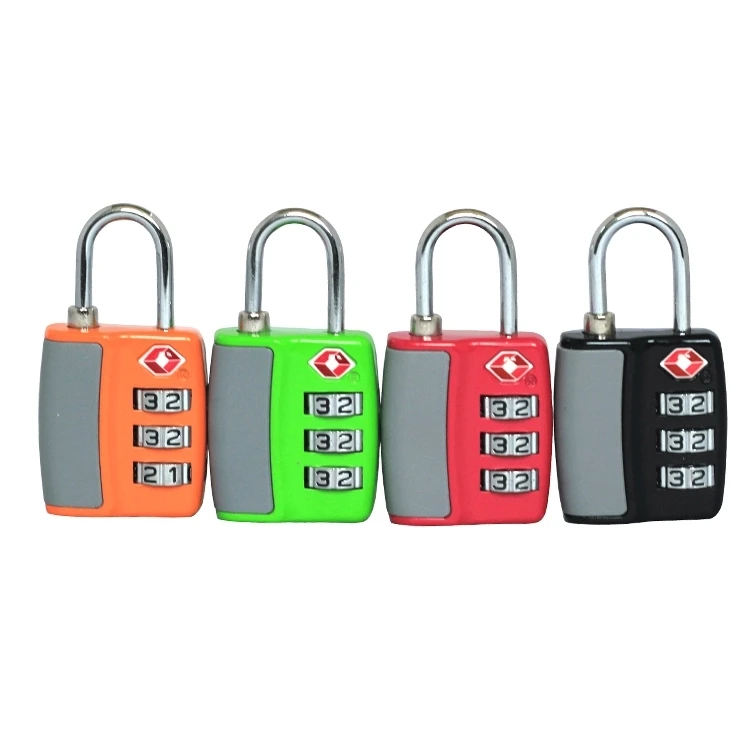 Travelsky Customized Logo Cheap Colorful Retractable 3 Digital Combination Luggage Tsa Lock For Travel Security