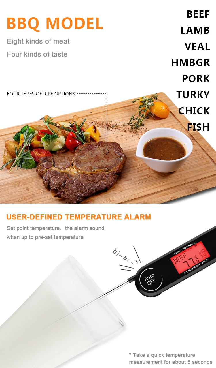 waterproof digital meat thermometer