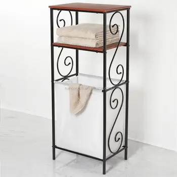 3 Tiers Metal Bathroom Scroll Storage Organizer Laundry Sorter Scroll Storage Organizer Laundry Sorter