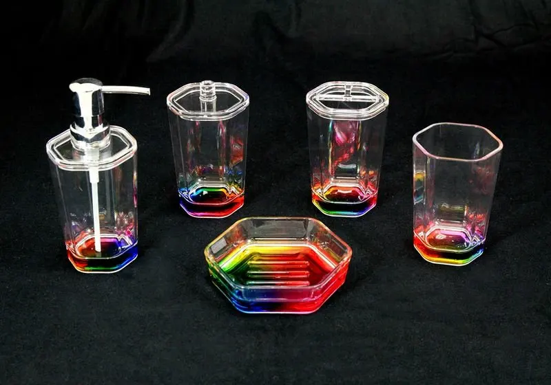 Rainbow Powdercoated Hexagon Bathroom Accessories Set Buy Hexagon