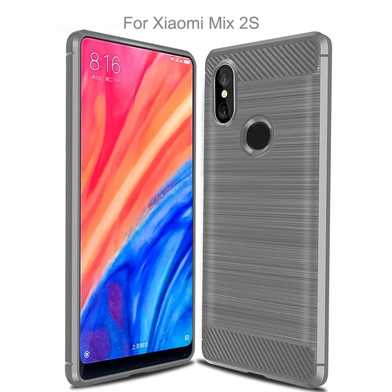 Carbon Fiber Tpu case for Xiaomi Mix 2S Soft CF Cover