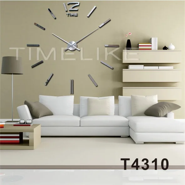 3d Wall Clock Big Size Diy Clocks Time Quartz Living Room Mechanical