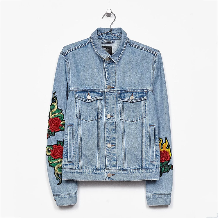 2020 Custom High Quality Embroidered Denim Jacket Jean 