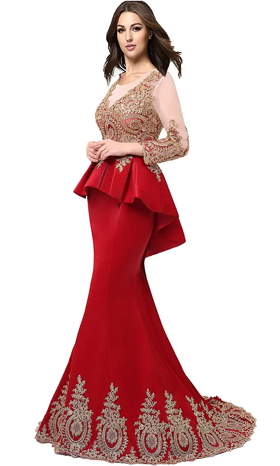 Long Formal Peplum Dress