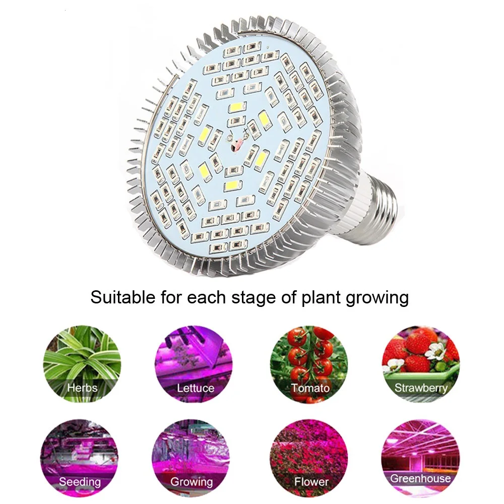 E27 30W 50W 80W Led full spectrum AC85-265V Leds Hydroponic Plant Indoor LED Growth Lamp