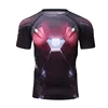 Marvel Costume Bars T Shirt Super Hero Polyester Compression Sublimation Sport Shirt