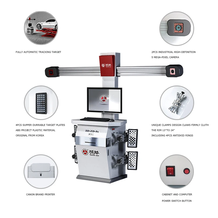 2 Post Lift Wheel Alignment Machine Full Set 3d Lawrence Wheel Aligner ...