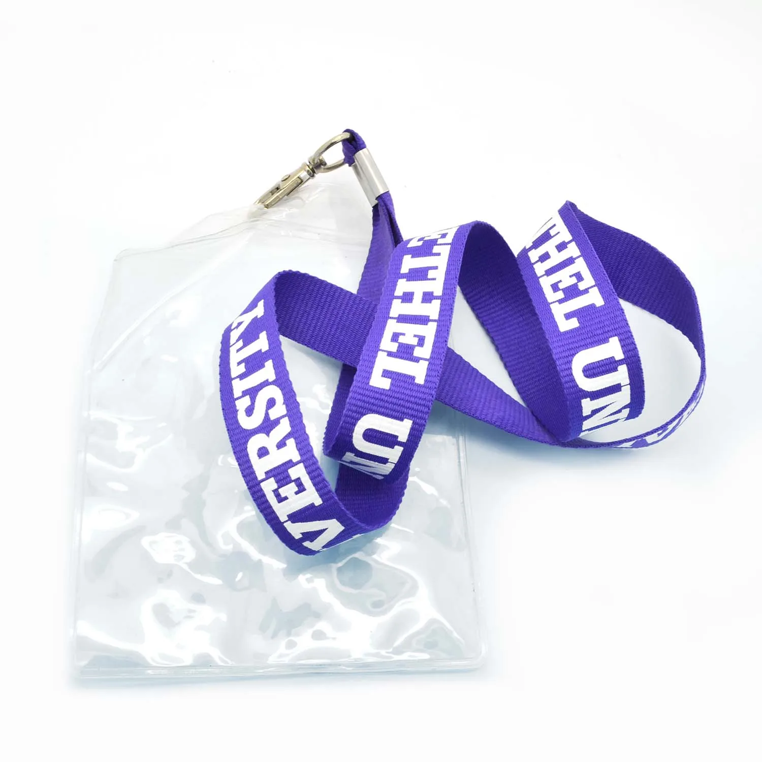 Wholesale plastic soft PVC retractable custom id badge holder with lanyard