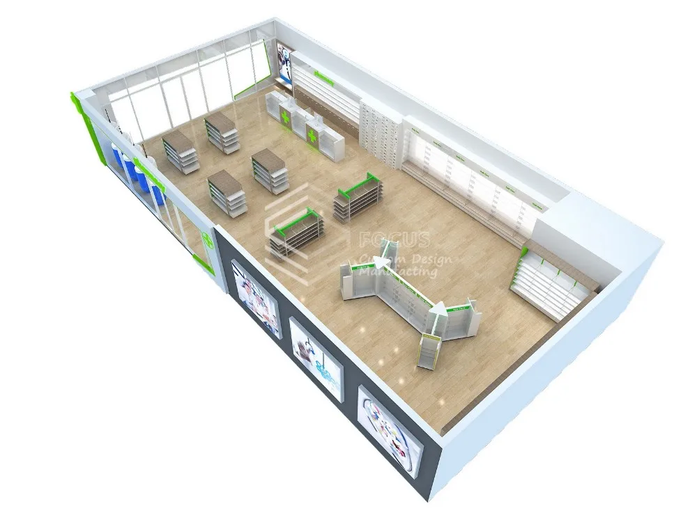 3d Design Render Retail Pharmacy Shop Interior Design Pharmacy