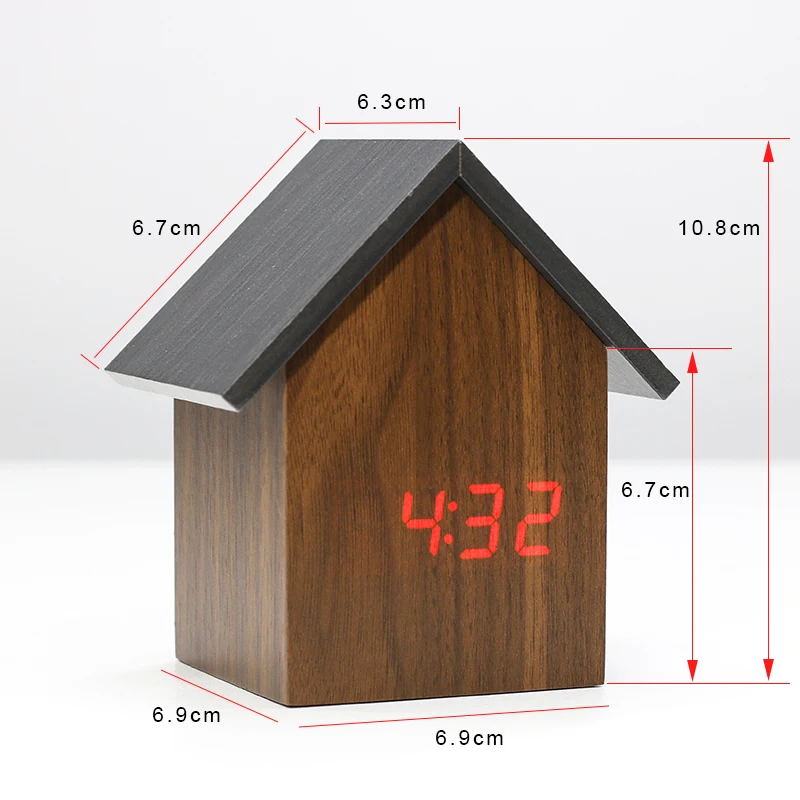 Khwc059 Creative Led Wooden Desk Clock Marketing Corporate Promotional