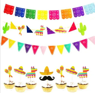 Party Decoration Mexican Papel Picado Banner Flags Garland Wedding