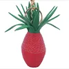 high quality all pu leather pineapple shape utility keychain for car keyring