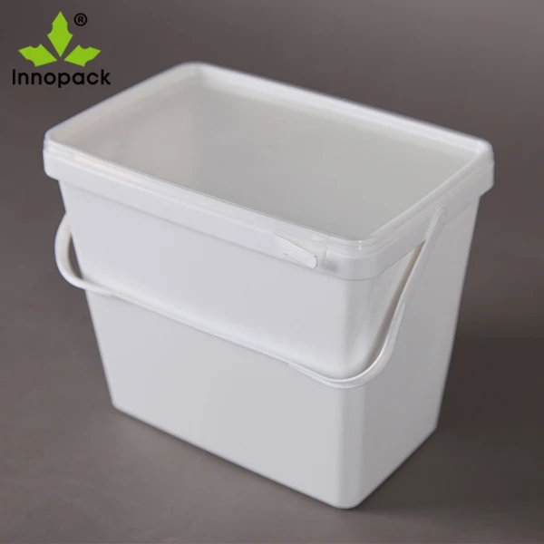 Oblong/ Square 9 Liters Plastic Bucket With Lid And Handle,Food Grade