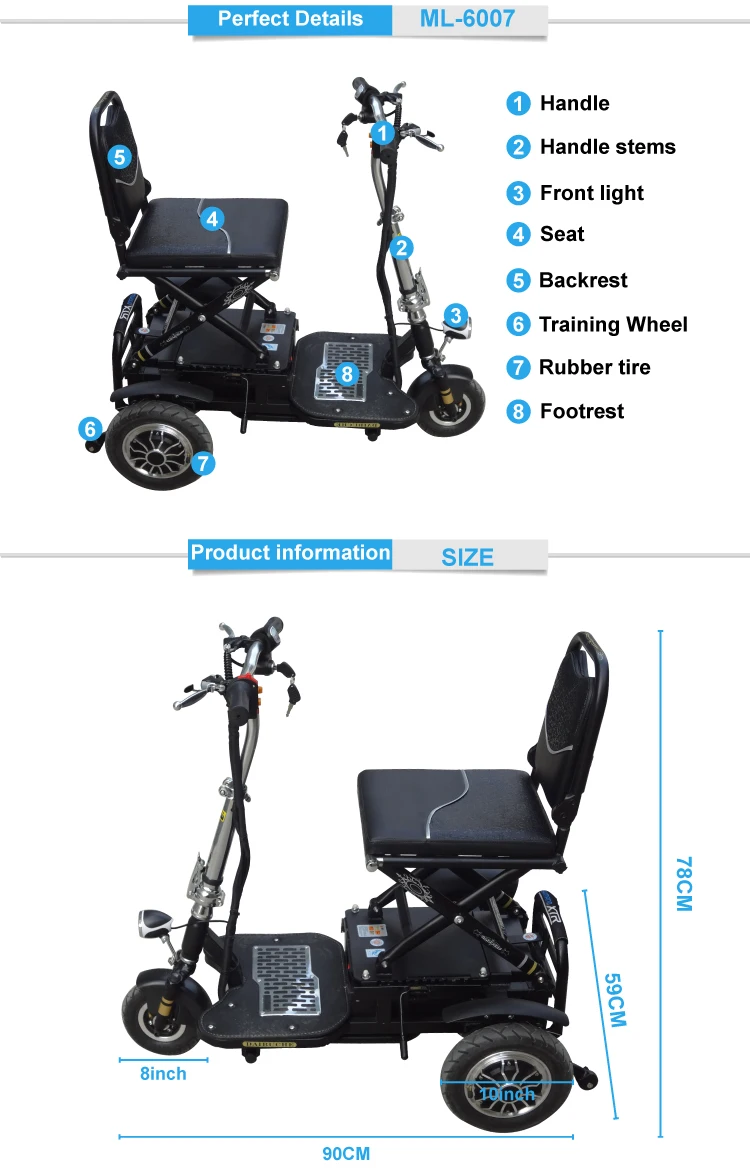 Heavy duty mobility foldable electric scooter