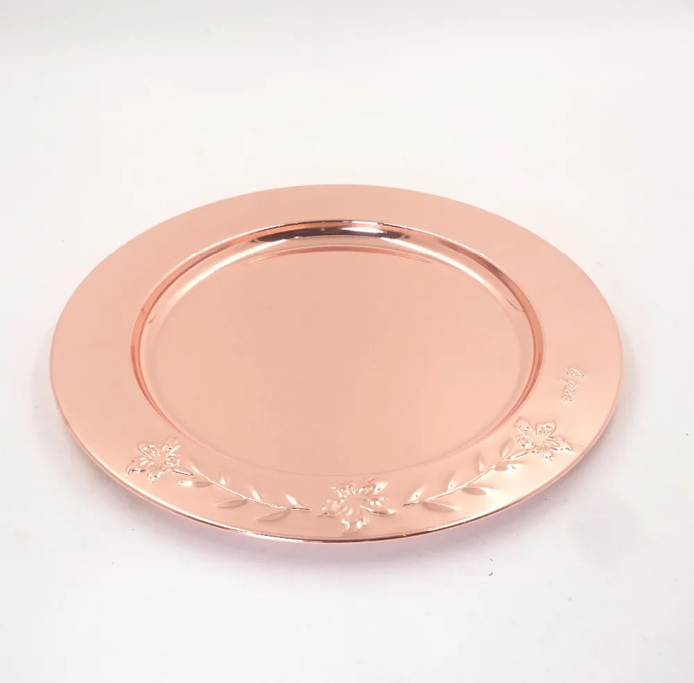 Stainless Steel Rosegold Charger Plates For Wedding Buy Rose Gold