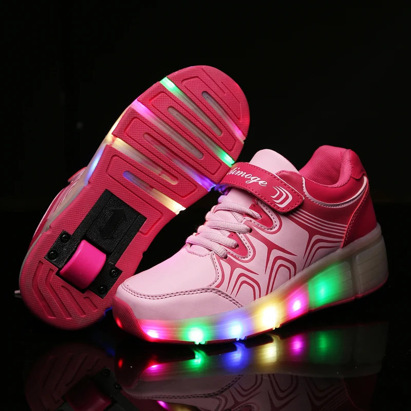 Child Heelys Girls Boys LED Light wheelys Children Roller Skate Shoes Kids shoes Sneakers With Wheel